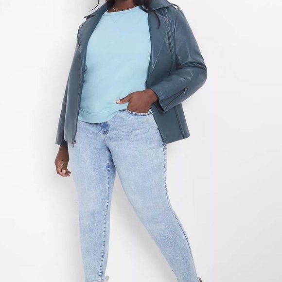 Lane Bryant Classic Raglan Sleeve Sweatshirt Tee Aquifer 18/20 - Picture 3 of 3